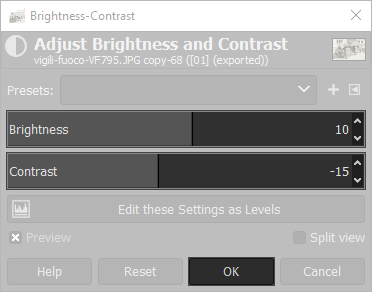 reduce contrast and increase brightness