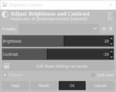 reduce contrast and increase brightness