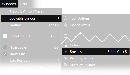 change brush shape gimp on mac