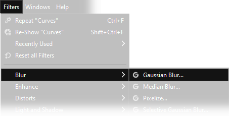 filters blur gaussian blur