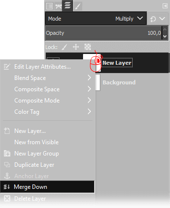 Gimp's merge layer