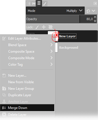 Gimp's merge layer