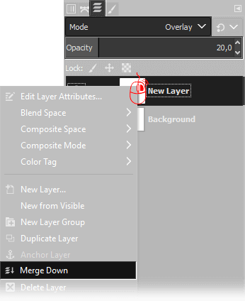 Gimp's merge layer