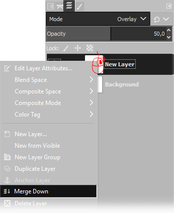 Gimp's merge layer