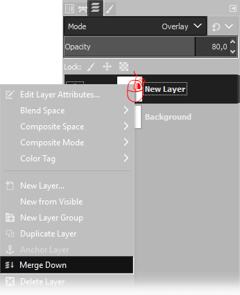 Gimp's merge layer