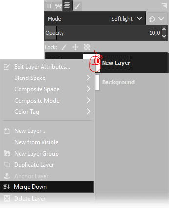 Gimp's merge layer