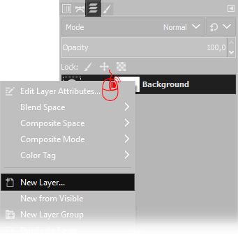 Gimp's new layer