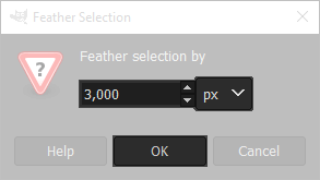 feather 3 pixel selection with Gimp