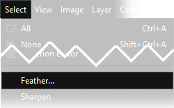 Gimp's feather selection
