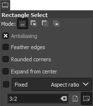 Gimp's tool options