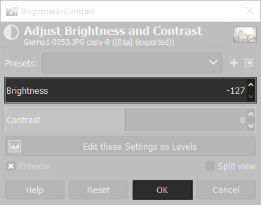 reduce contrast and increase brightness