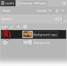 use Gimp to hide layer