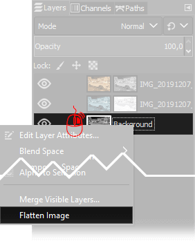 Gimp's flatten image