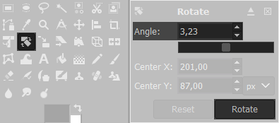 rotate tool and angle