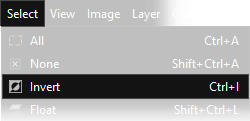gimp invert selection