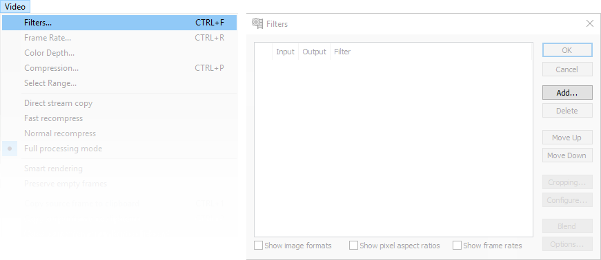 aggiungere un filtro con Virtualdub