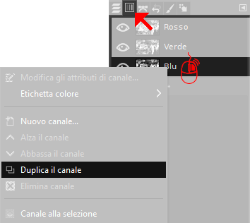 Duplicare il canale blu