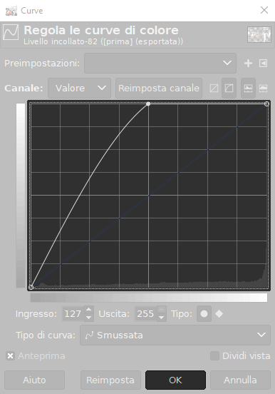 Curva di contrasto con Gimp