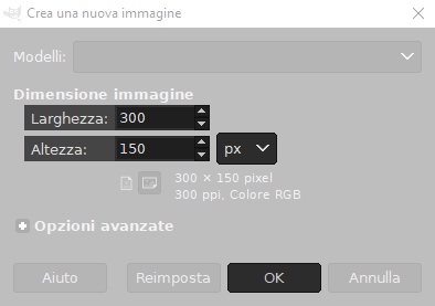 nuova immagine 300x150 con Gimp