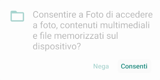 Consentire l'accesso alle foto