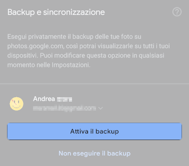 Attivare il backup