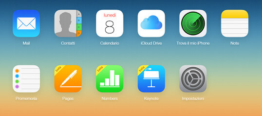 iCloud screen