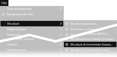 Filtri, sfocatura, sfocatura di movimento lineare