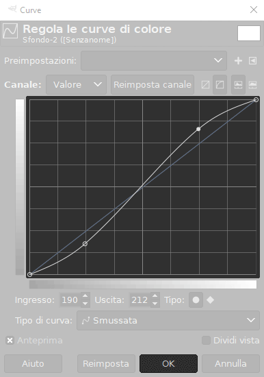 Curva di contrasto con Gimp