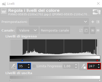 Correzioni livelli con Gimp