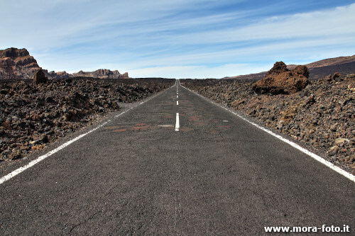 Rettilineo sul Teide senza vignettatura