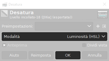 desatura come luminosità hsl con gimp